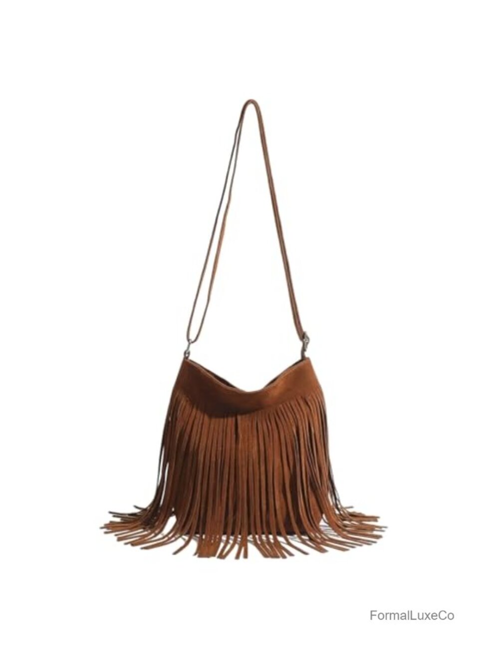 Boho Fringe Crossbody Bag Vintage Suede Western Purse Festival Adjustable Strap